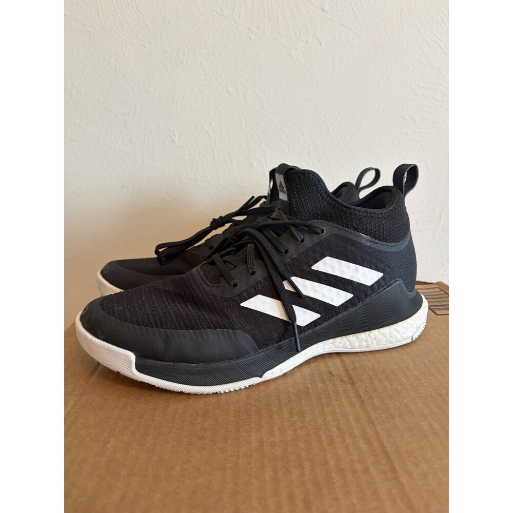 Women's Size 9.5 Adidas Crazyflight Mid Volleyball Shoes Black White FX1791 Used